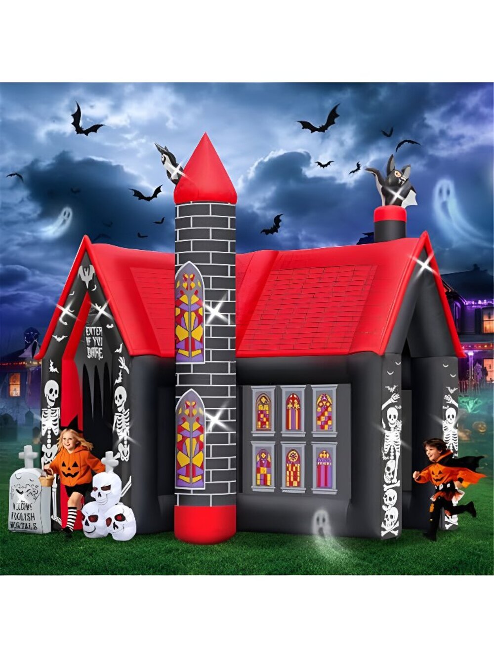10FT Halloween Inflatable Archway,L-Shape Haunted House Inflatable